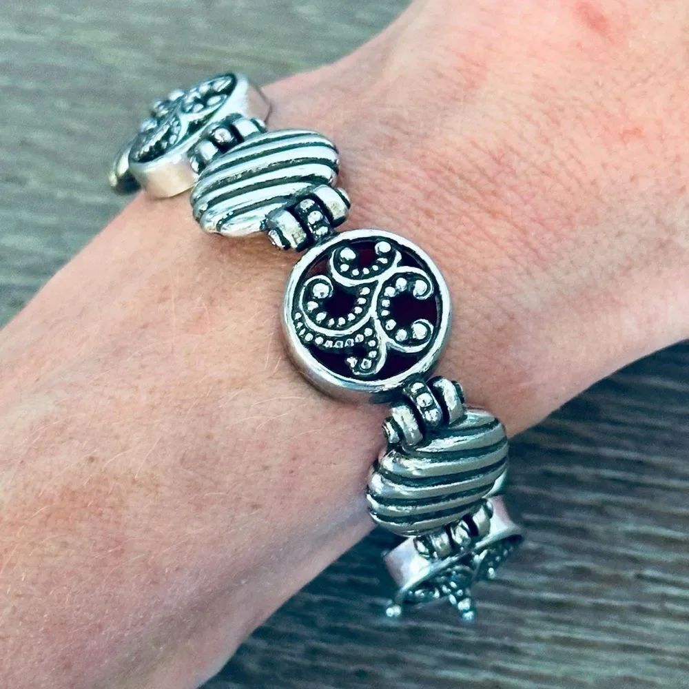 Brighton Silver Circles Link Bracelet